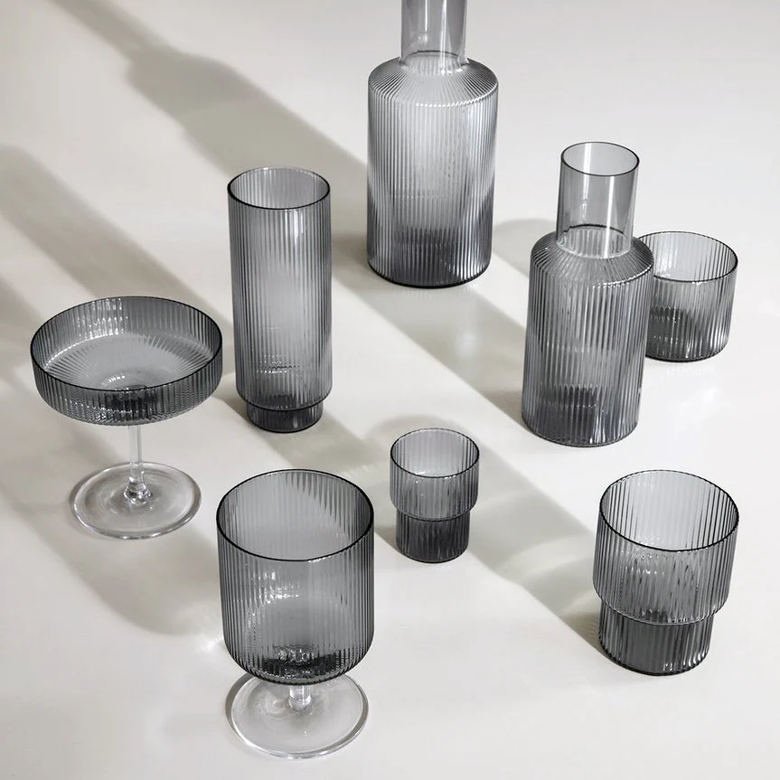 Ripple Champagne Glass Saucers Smoked Grey - Set of 2 - Image 4